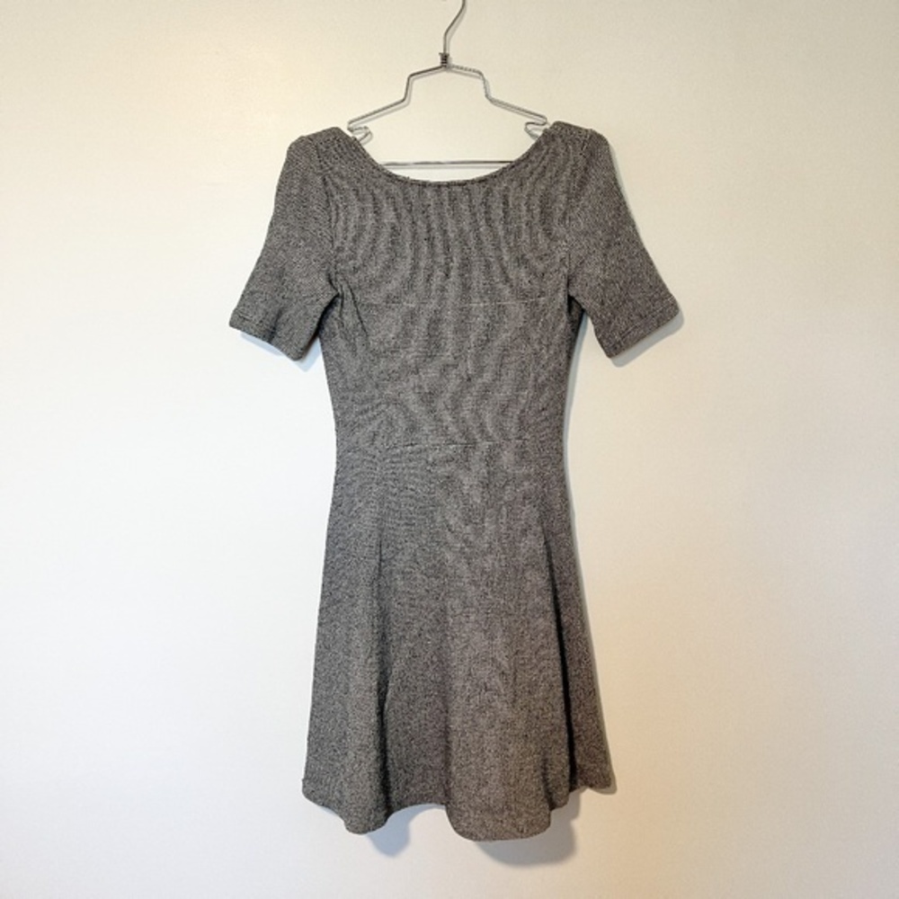 Theory Black and White Woven Mini Skater Dress sz 0